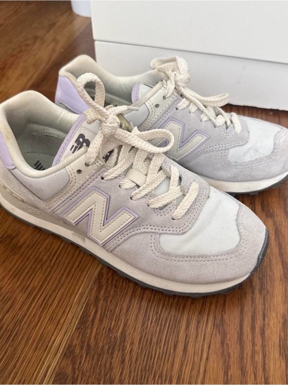 New Balance Women’s Lavender & Cream 574 Retro Sneaker